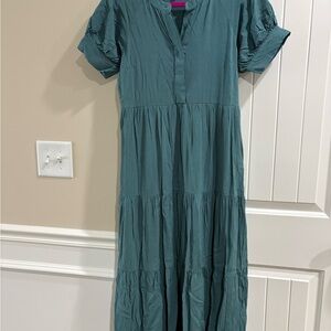 Chic Teal Midi Dress